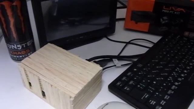 small pc box made of matches