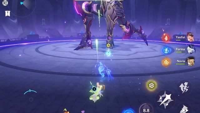 Scaramouche boss fight with Navia and a really scuffed team :)