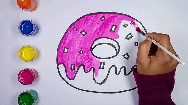 Bolalar Uchun qadam rasm chizish / Drawing donut for children / Рисование пончик для детей