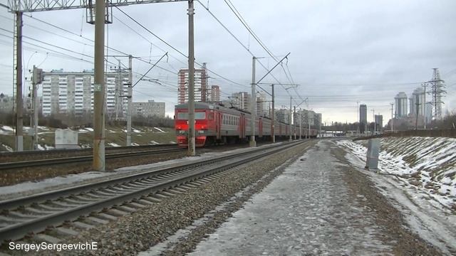Электропоезд ЭР2Т-7186 перегон Очаково - Москва-Сортировочная