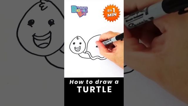HOW to DRAW a TURTLE easily in a minute #drawing #nurseryrhymes