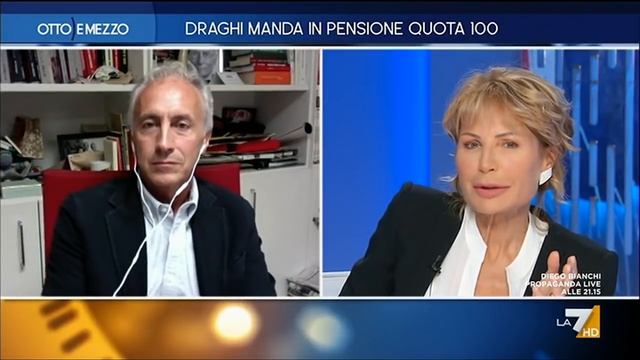 Otto e Mezzo la7 - Draghi manda in pensione quota 100