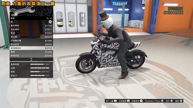 GTA線上模式--西部 力衝改裝項目一覽(難得的電動機車但...)