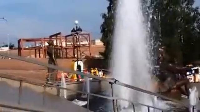 A fountain of Siberian rivers in Krasnoyarsk, Russia