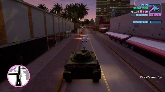 GTA Vice City (Go get some donuts soldier) Tank mission. easily done