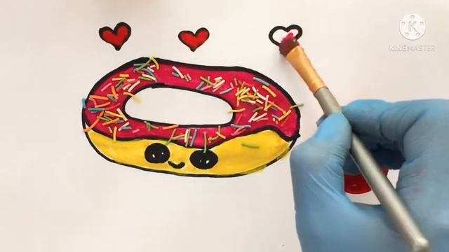 Рисуем пончик и чупа чупс / Draw a donut and a chupa chups / 绘制甜甜圈 / Детский канал / Baby Games