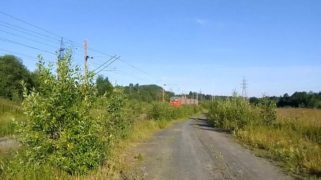 ЭД9М-0047. Прибывает из Медгоры с рабочим поездом. Петрозаводск.  Утро.