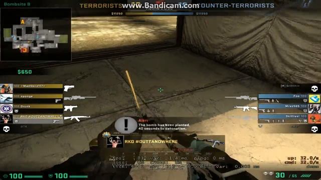 CS:GO 65 Fps ACE #64 B take entry on Cache