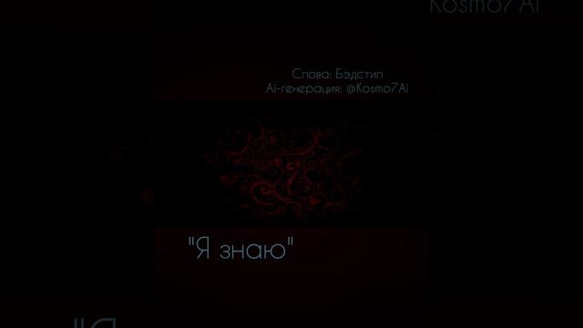 "Я знаю" Слова: Бэдстил Ai-генерация: @kosmo7ai