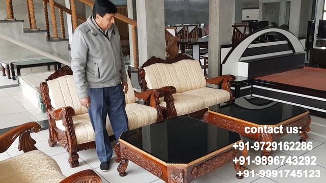 Maharajah sofa, carving sofa in solid sheesham wood