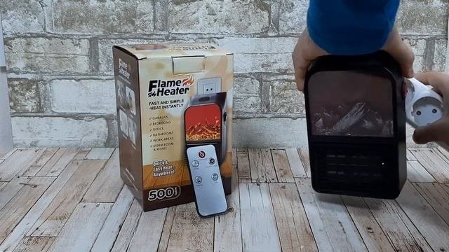Переносной обогреватель камин с пультом Flame Heater