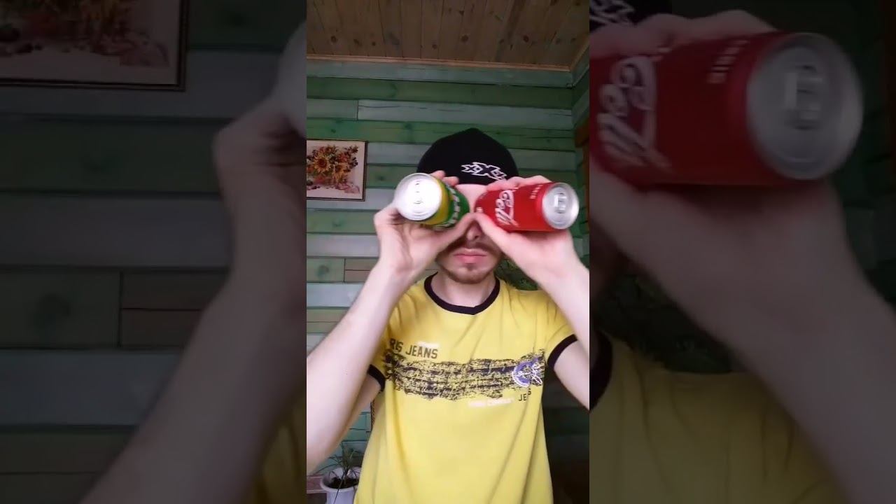 Трюки с газированными банками  #fanta #shorts #sprite #газировка #cocacola #русланрустин #топчик