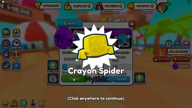 *F2P* HATCHES 2000 Crayon Eggs And Gets.... in Arm Wrestling Sim!