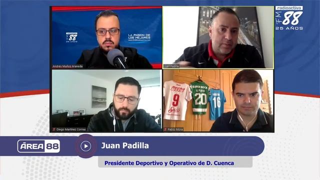 JUAN PADILLA, Presidente Deportivo y Operativo de D. Cuenca, en Área 88.