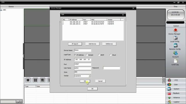 960H Cloud Series DVR--Connect to DVR by IP Search in CMS program--IDView