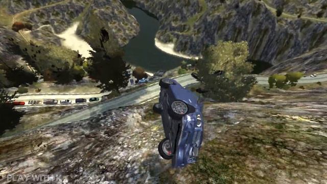 GTA 4 Cliff Drops & Crashes (with Real Cars Mods) #103