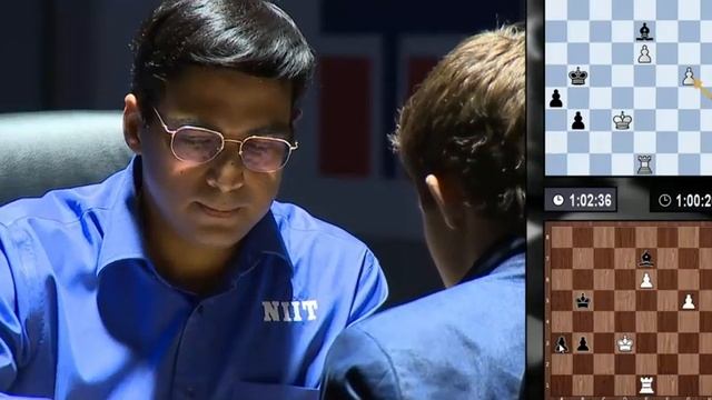 Excited Magnus Carlsen, Anxious Anand - End of Rd11 - World Chess Championship 2014