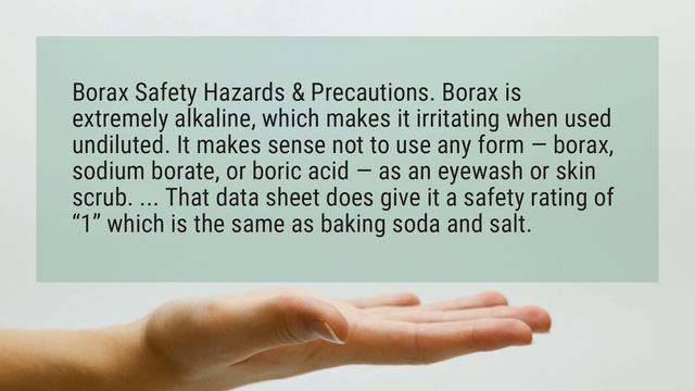 Is Borax safe for skin?