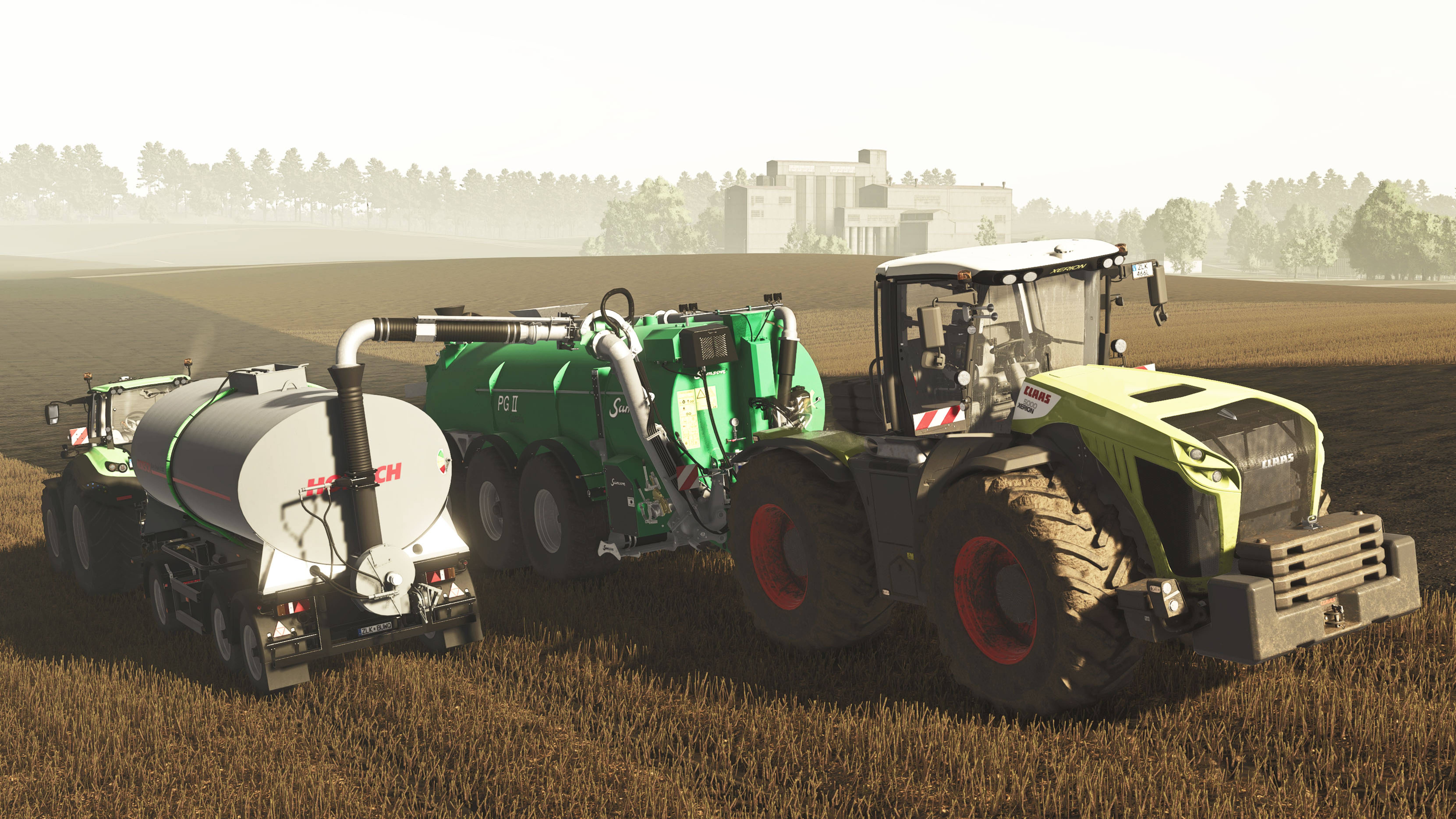 FS25 /Внесение жидкого навоза Claas Xerion 5000 + Samson PG II 28, DEUTZ 7250 + HORSCH Slurry Tender