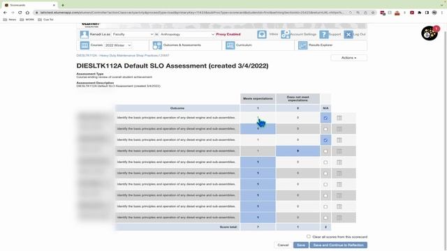 Faculty Role - Edit an assessment scorecard and/or reflection (updated 3/14/2023)