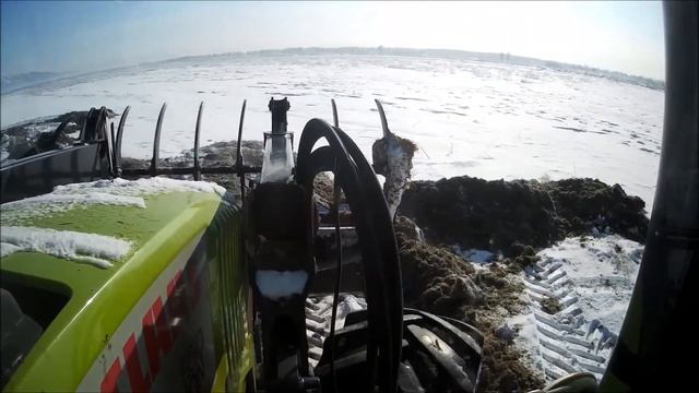 2020 февраль. Claas Axion 850 (Stoll ProfiLine FZ 60), небольшая спасательная операция.