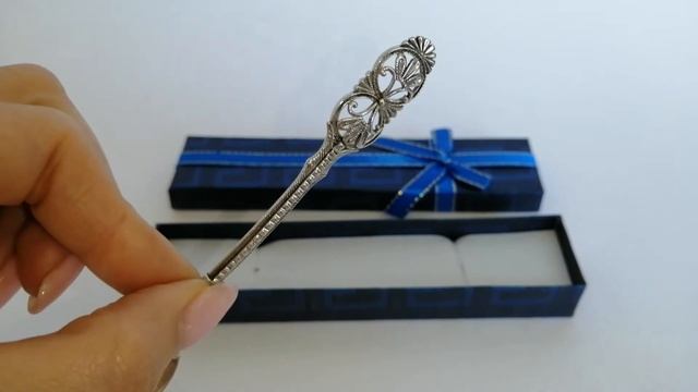 Серебряная чайная ложка «Цветочный бант» 31-132