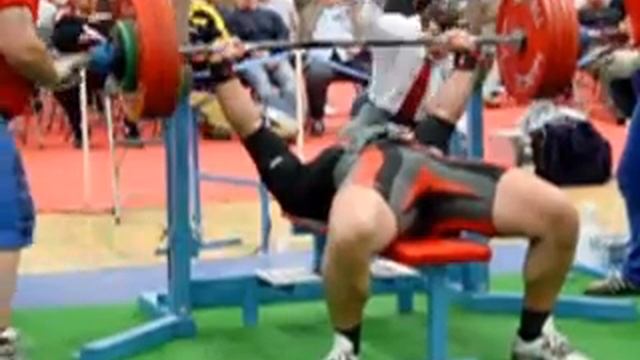 German Championships Powerlifting 2006 Mathias Schroeder - 125 kg Bench Press 2. attempt 250 kg