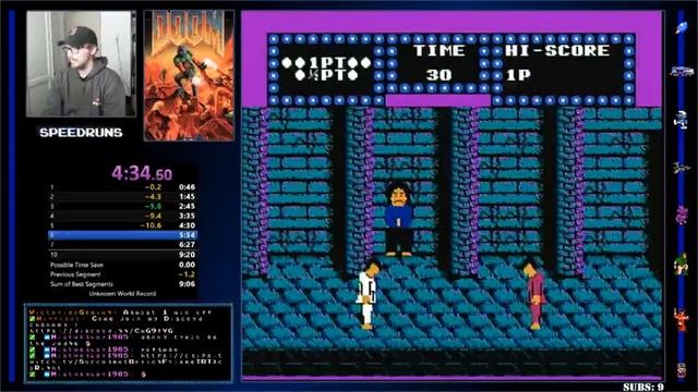 Karate Champ (NES) in 9:01 WR speedrun