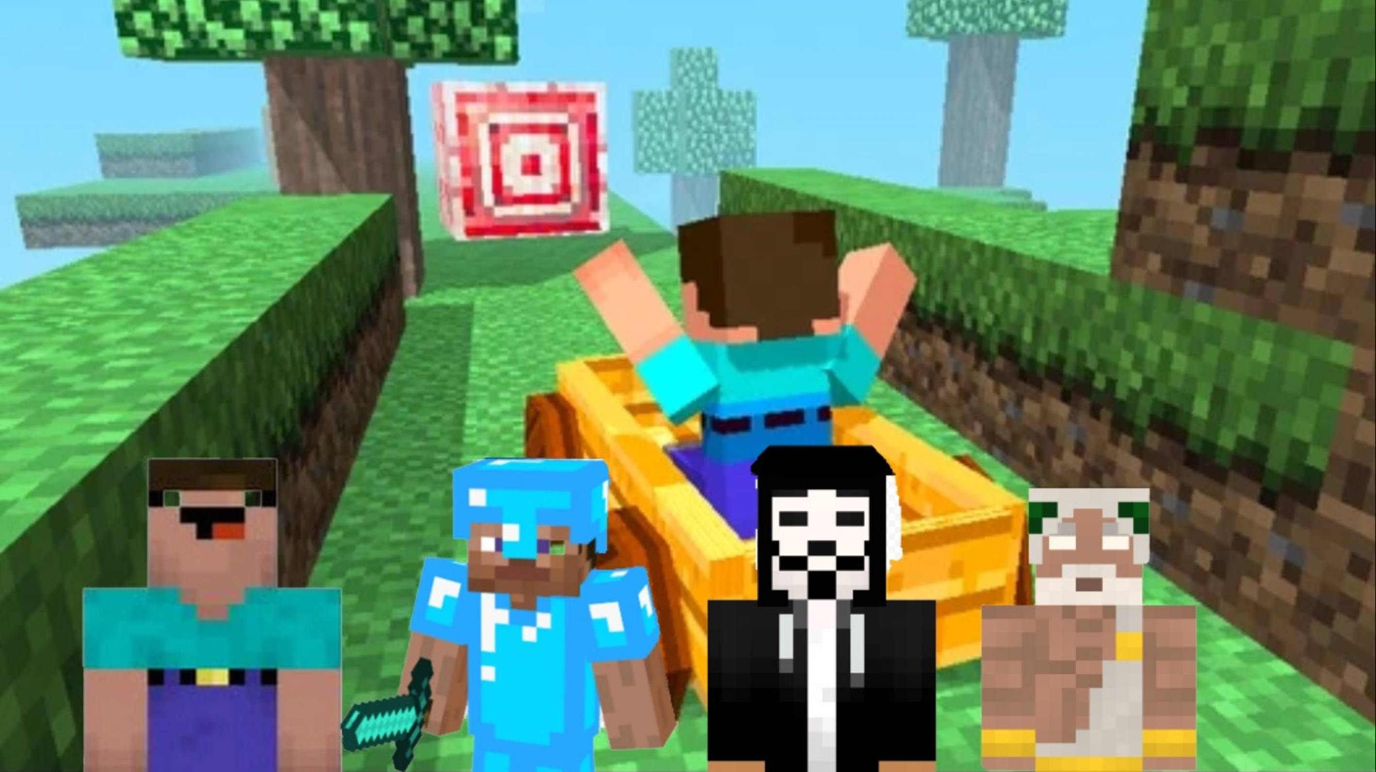 Нуб про читер и бог катаются на тележке