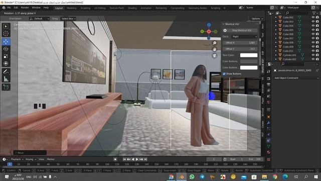 Merge videos and photos with blender modeling imagination +After effect