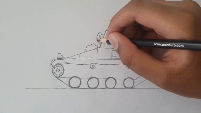How to draw a Light tank - Vickers T-15