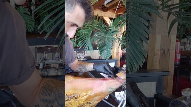 parte 2 empezando el lambo de los jamones ,el mejor jamón del mundo puro de bellota
