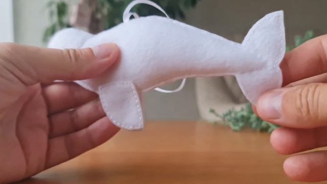 Handmade BELUGA WHALE 🐳 / Felt Animal Toy / Home Decor / Personalized Gift