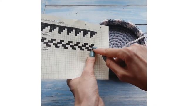 Трикотажная пряжа. Жаккард крючком. Узор 5.