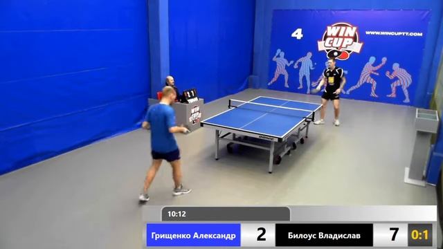 Грищенко Александр 0-3 Билоус Владислав  WinCup Прямой эфир Турнир ЮГ-1 Зал-4 17.02.2020