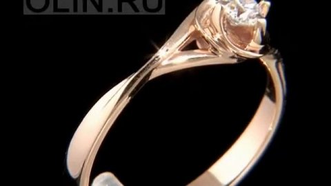 Колечко золотое с одним бриллиантом