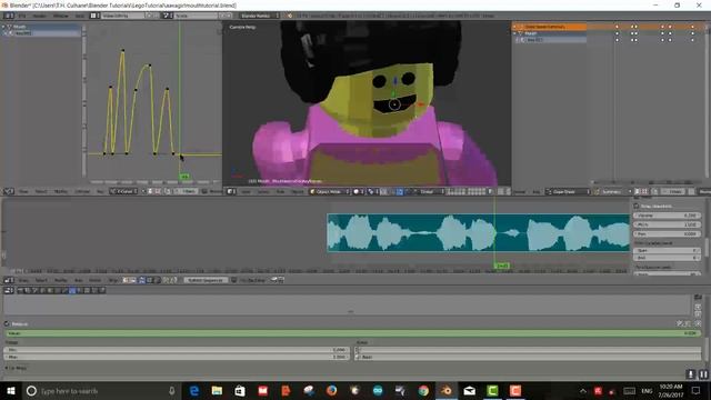 Syncing Mouth and Eyes of Lego figure to Audio in Blender 3D for Nexus Class