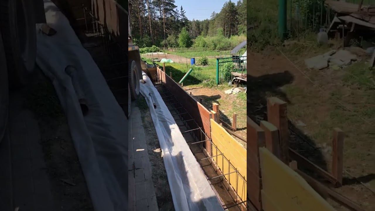 Бетон для основания забора из кирпича в Бердске #бетон #бетонирование #доставкабетона #бердск