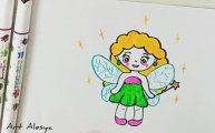 Рисую милую фею с крыльями!