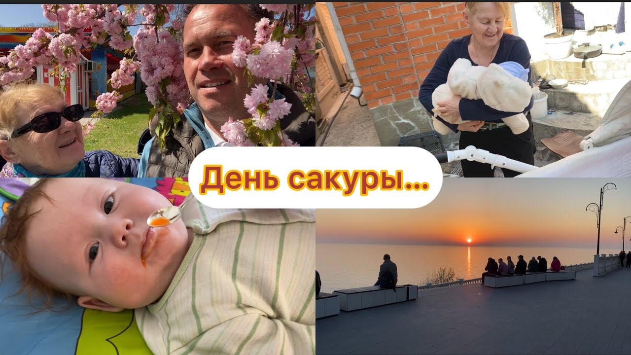 ВЛОГ:18апр2025.Анапа.Гуляем с Мамочкой по центру.Даня пробует морковку. Закат на море.