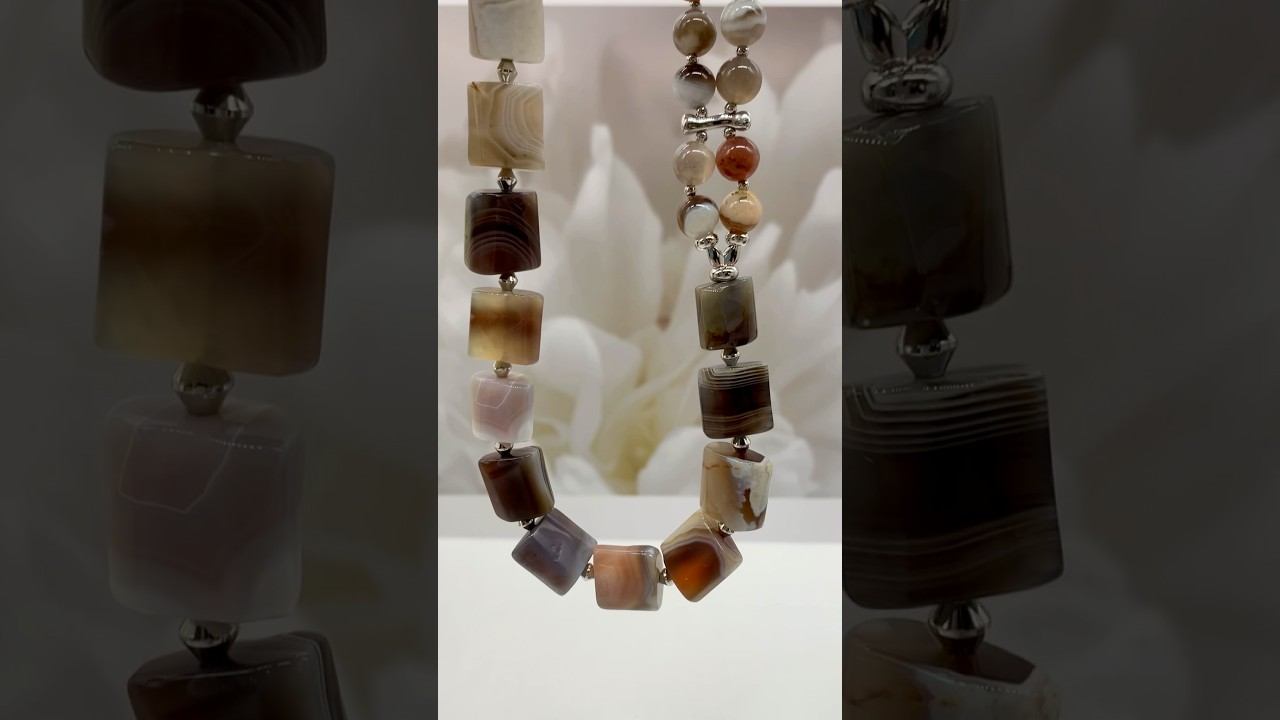 Гарнитур «Премьера» @formula_bijou #агатботсвана #bijoux #jewelry #натуральныекамни #колье