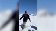 Bride arrives on skis in Swiss Alps wedding ceremony