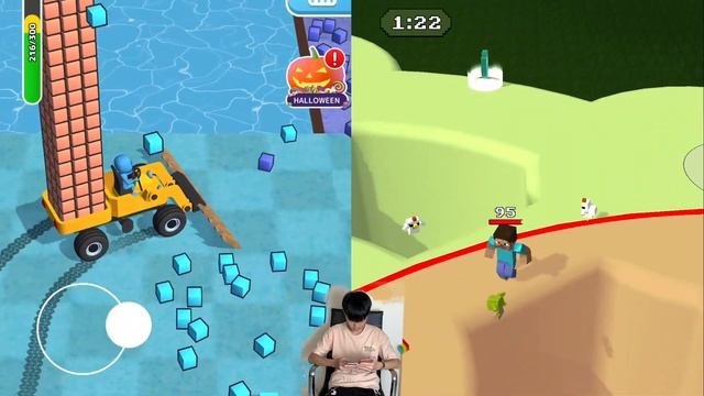 Cube Slicer vs Rainbow.io: Outdo Craft Tower - Android Walkthrough Gameplay (Part 1)