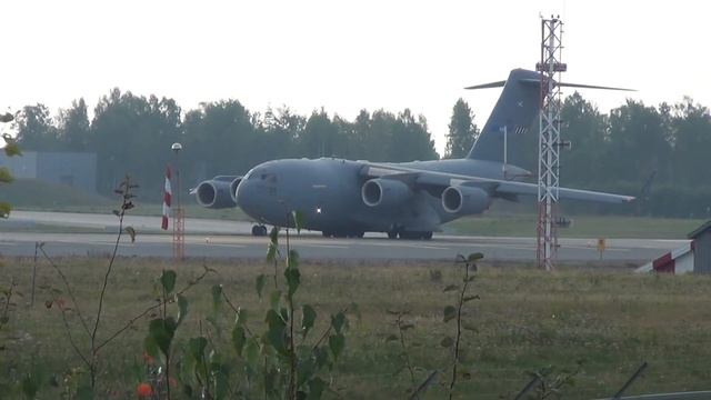 Boeing C-17 Globemaster takeoff OSL