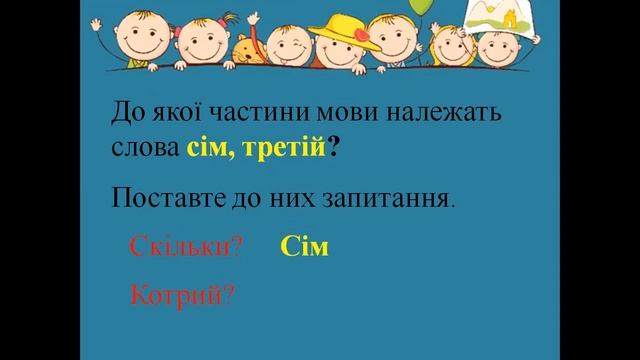Поняття про числівник 3 клас