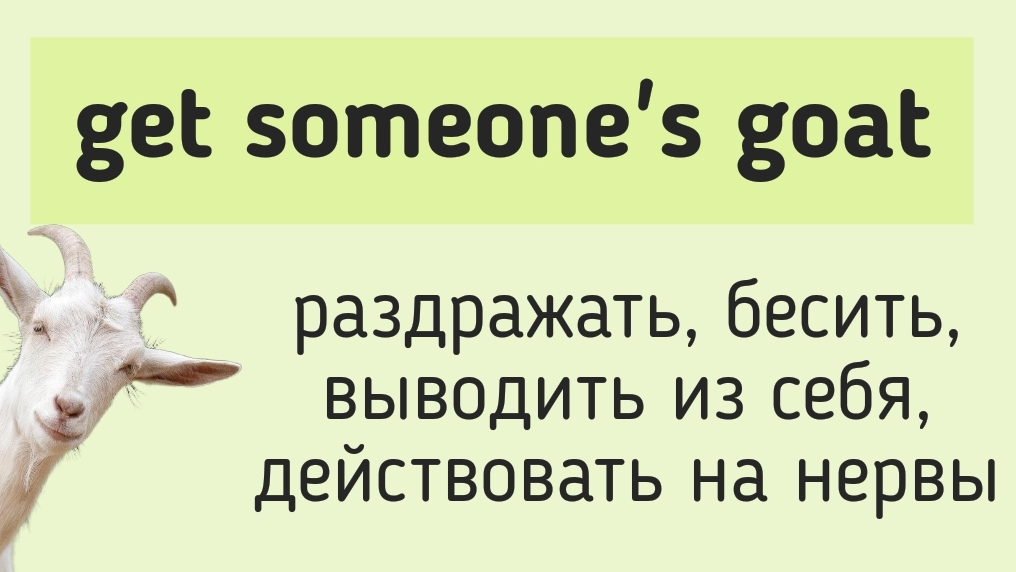 Английские идиомы👉get someone's goat
