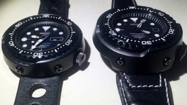 Seiko Emperor Tuna SBDX011 Darth Tuna SBBN011 Comparison