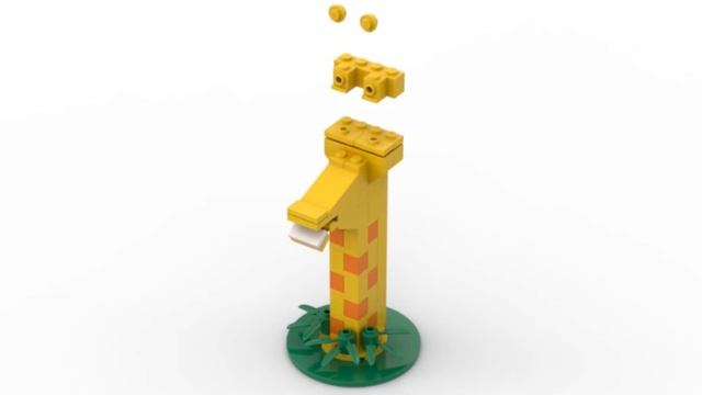 LEGO. Как построить животного Джеффри,голову жирафа из лего.Полибег 40077 #leg #tutorial#bricklady