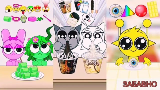 анимация про СПРУНКИ! СПРУНКИ обжоры! Sprunki incredibox!