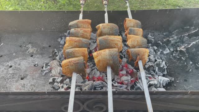Рыба на мангале 🔥Очень вкусно👍 #рыба